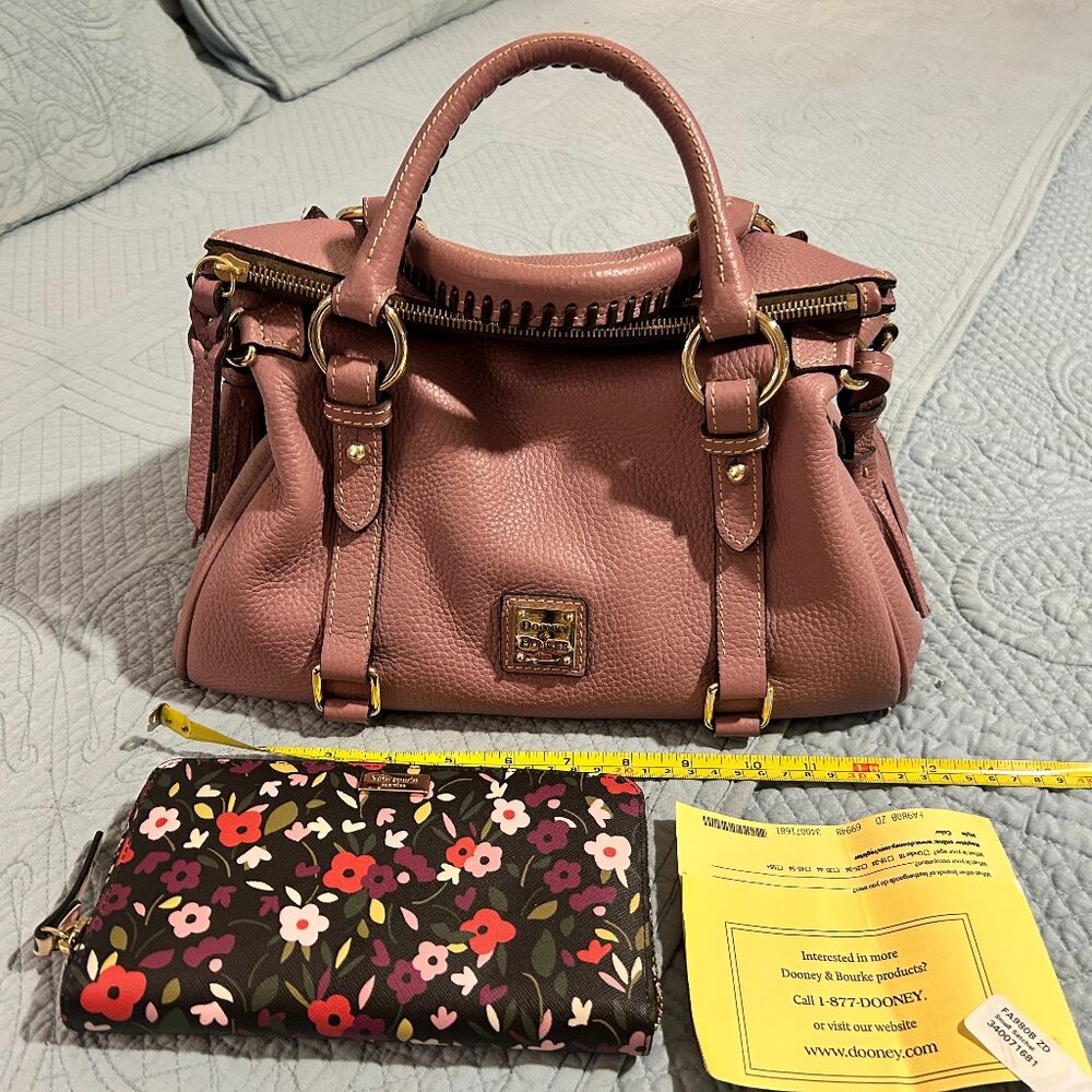 Dooney & Bourke Mauve Satchel with matching Kate Spade Wallet